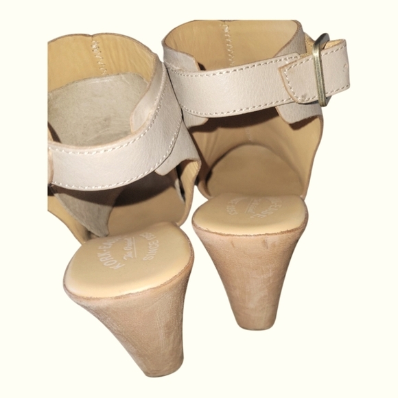 Kork-Ease Caua18 Women's Cream Peep-Toe Wedge Ankle Sandals 9M - Picture 6 of 7